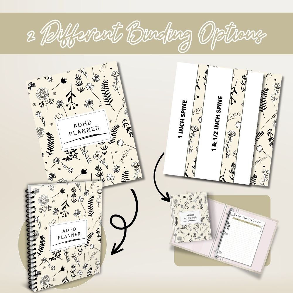 ADHD Planner With Floral Theme Design
