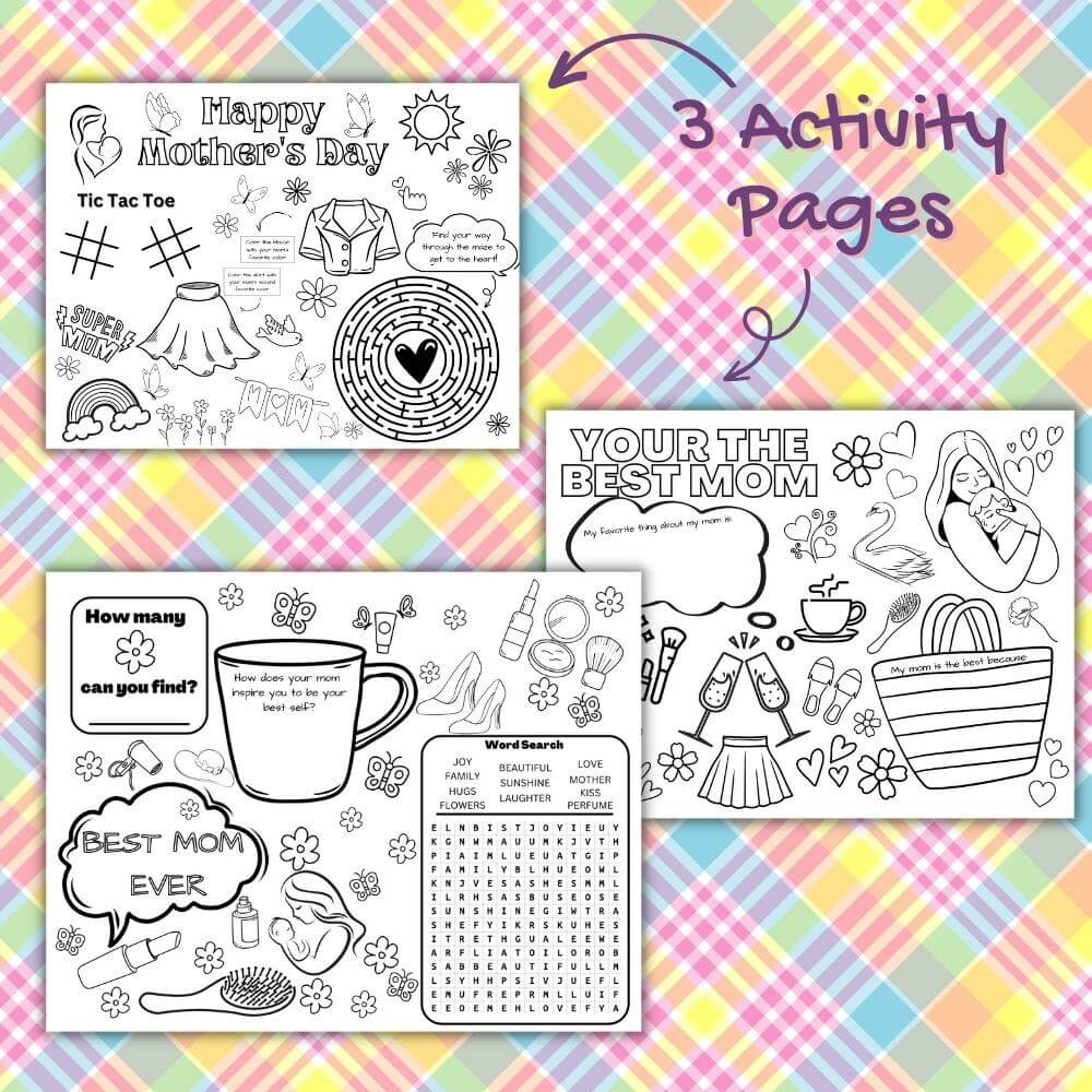 Mother’s Day Activity Bundle – 20 Printable Pages