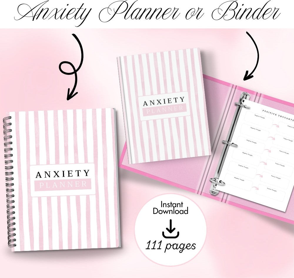PLR Anxiety Planner | Printable & Editable Mental Health Templates