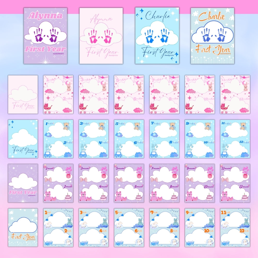 Baby’s First Year Handprint Keepsake Printable