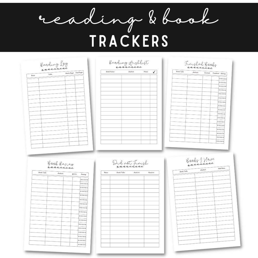 Black & White Reading Planner