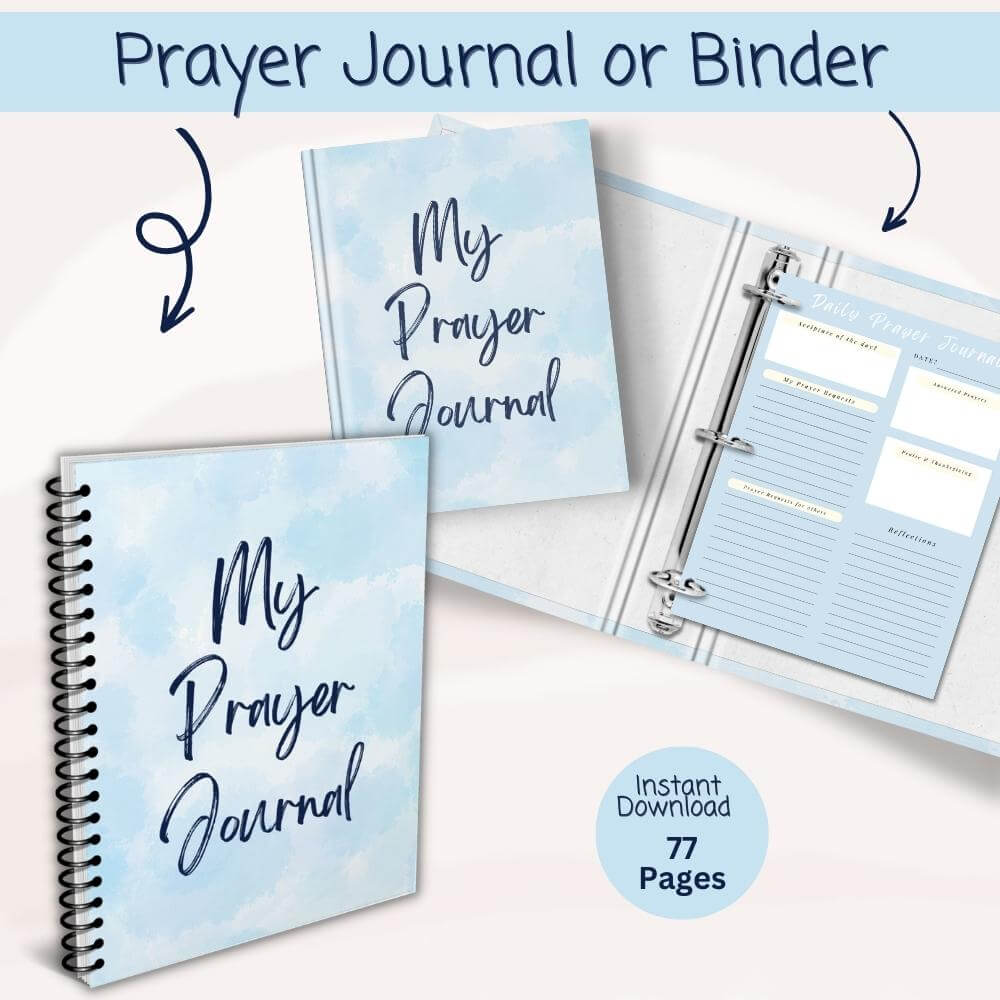 Blue Prayer Journal – Faith Planner Printable PLR