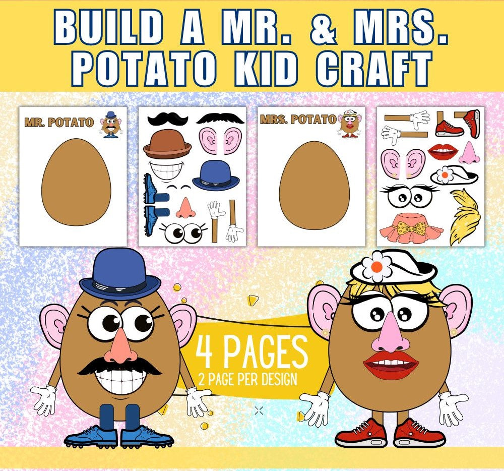 Build a Mr. & Mrs. Potato Printable Craft for Kids