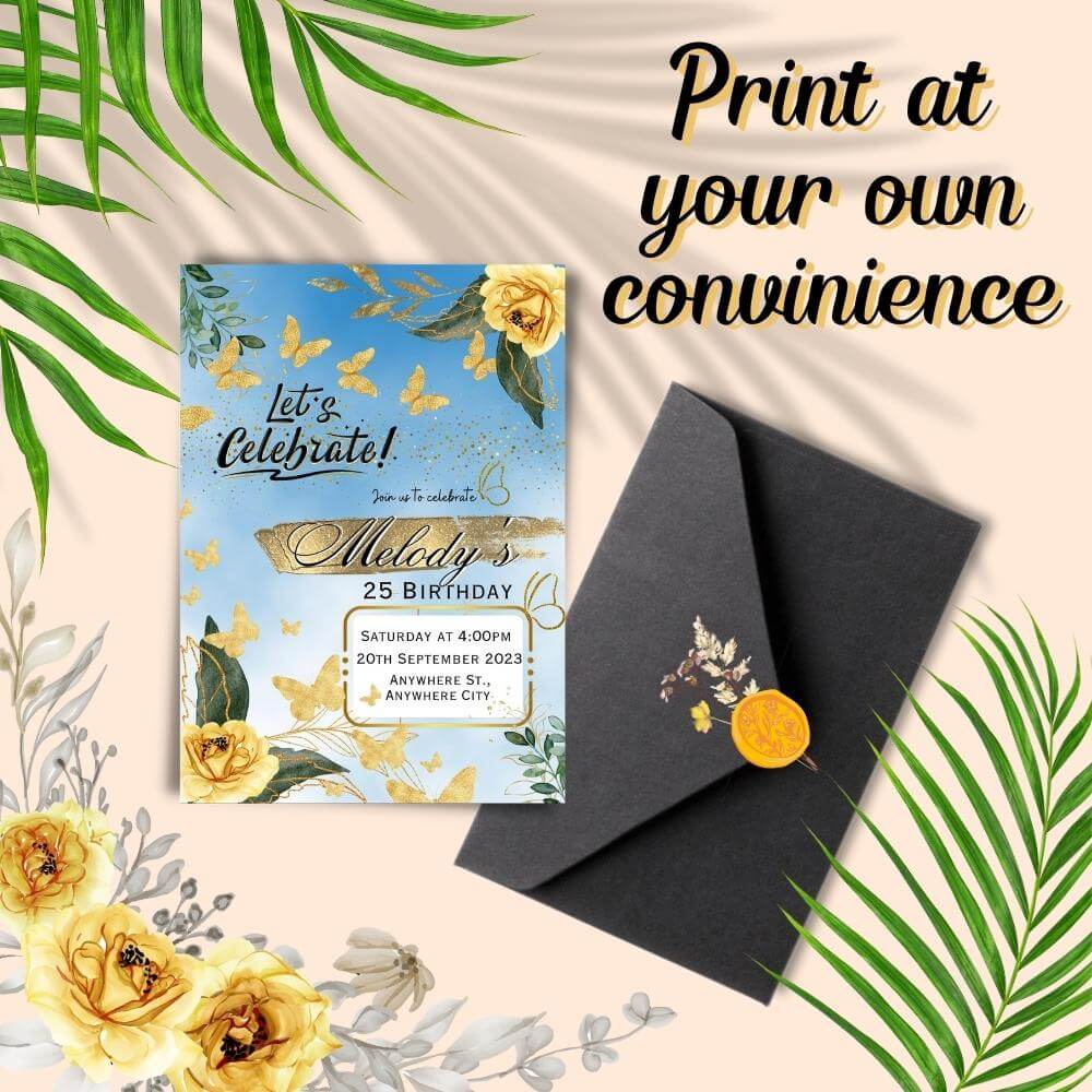 Butterfly Birthday Invitation