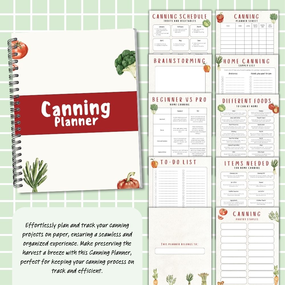 PLR Canning Planner | Editable Food Preservation Templates