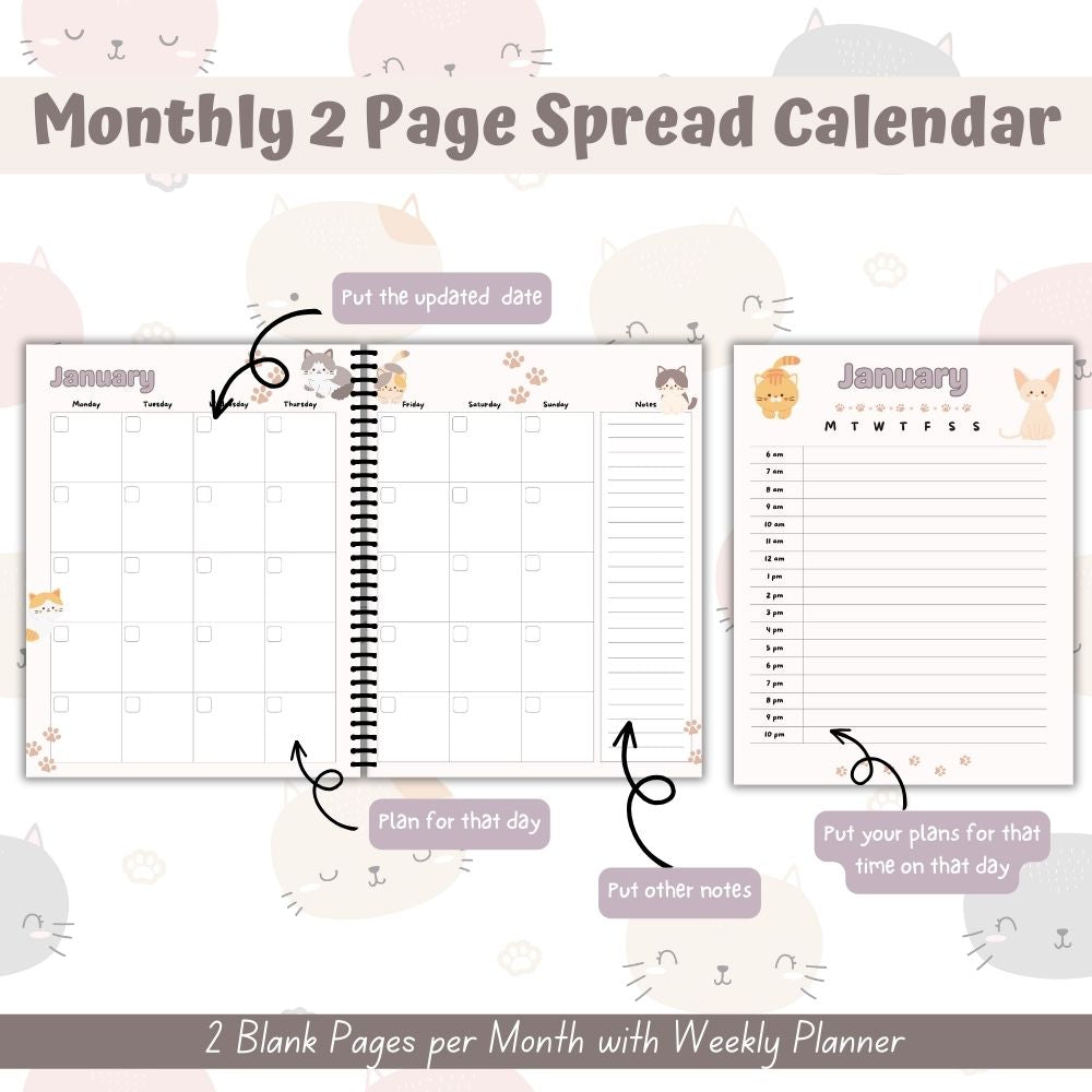 PLR Cat Care Planner | Editable Pet Care Organizer Templates