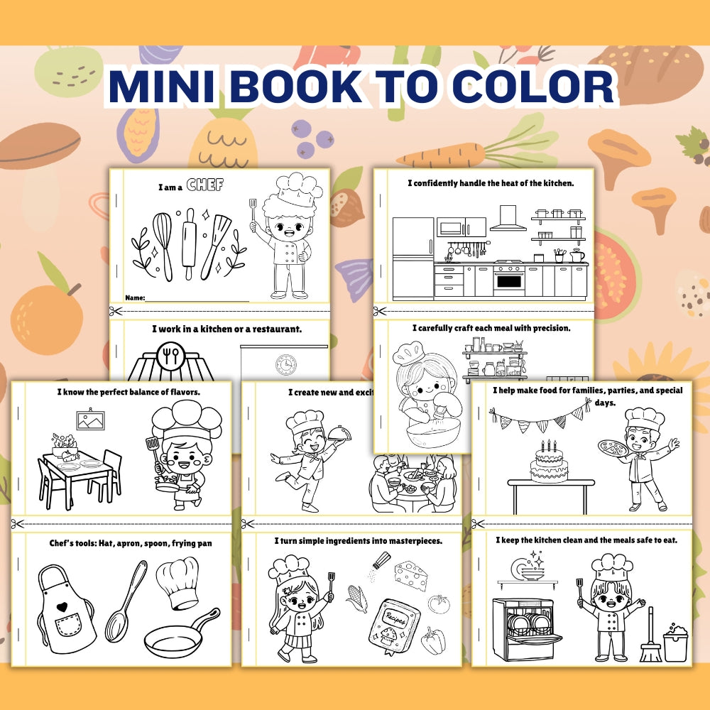 Kids Chef Activity Pack Printable (18 Pages)