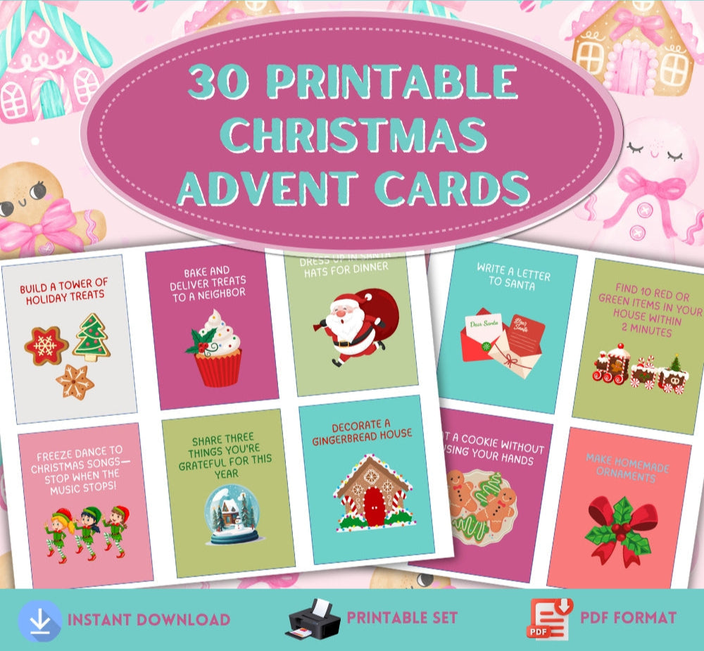 Printable Christmas Advent Cards