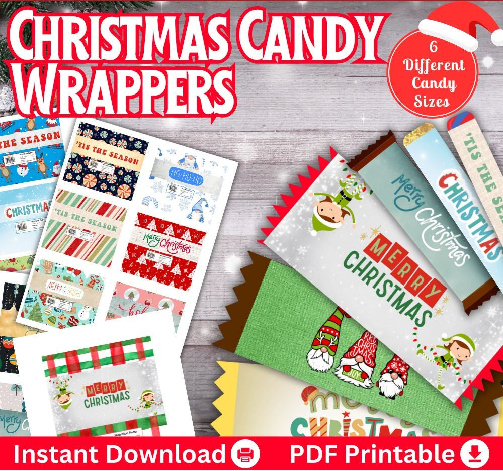 Christmas Candy Wrappers – Printable Treat Covers