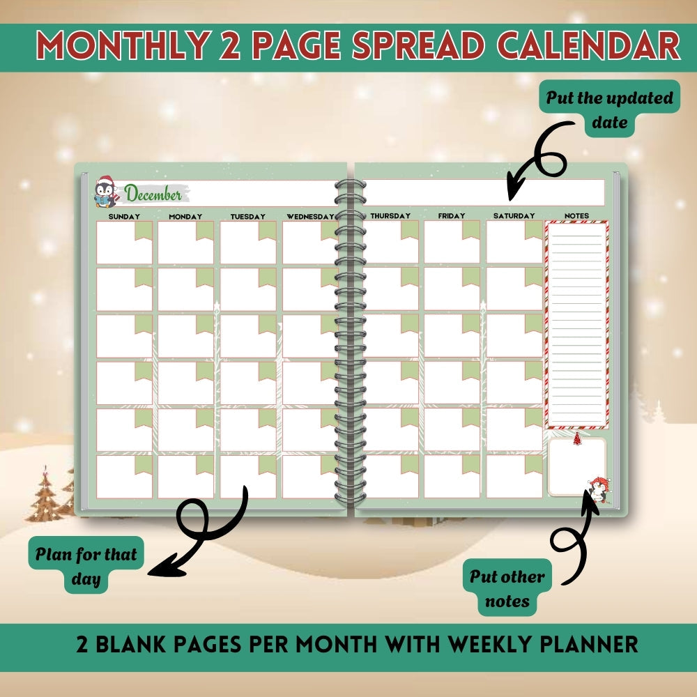 PLR Christmas Planner | Printable Editable Holiday Organizer