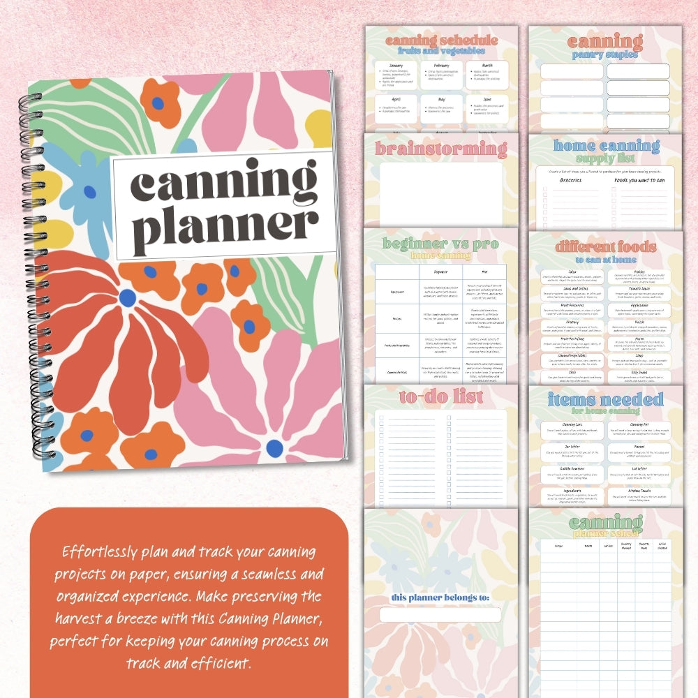 PLR Colorful Canning Planner | Editable Food Preservation Templates