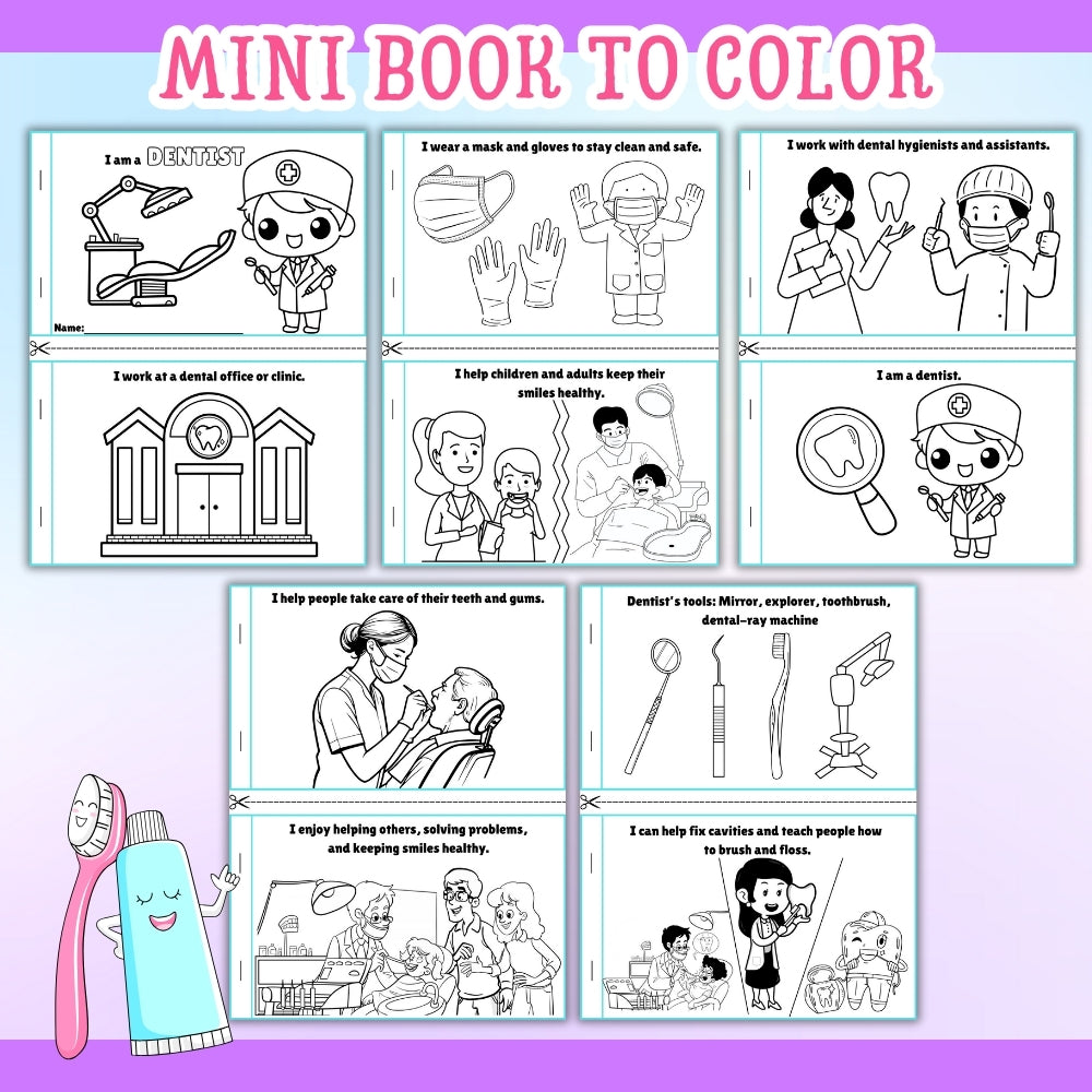Kids Dentist Activity Pack Printable (29 Pages)