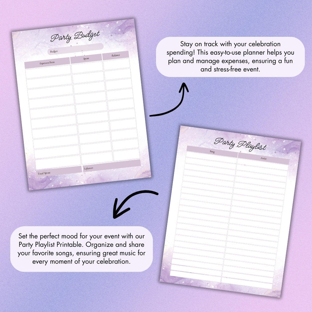 PLR Generic Event & Party Planner | Editable Party Planning Templates