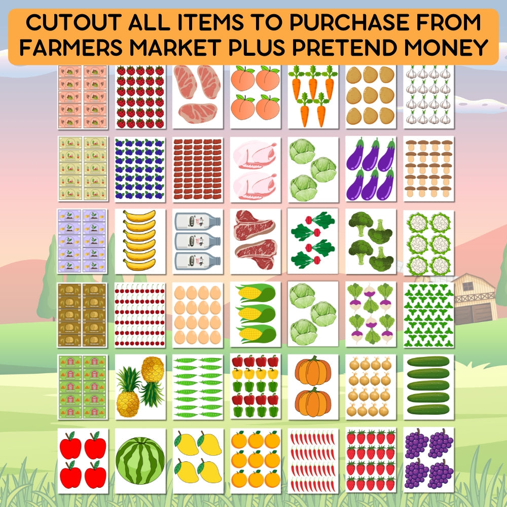 Farmers Market Pretend Play Printables – 74 Pages