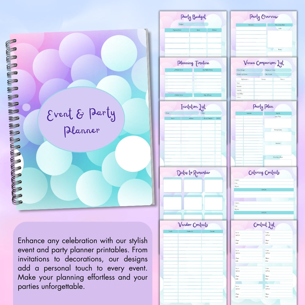 PLR Green Event & Party Planner | Editable Party Planning Templates