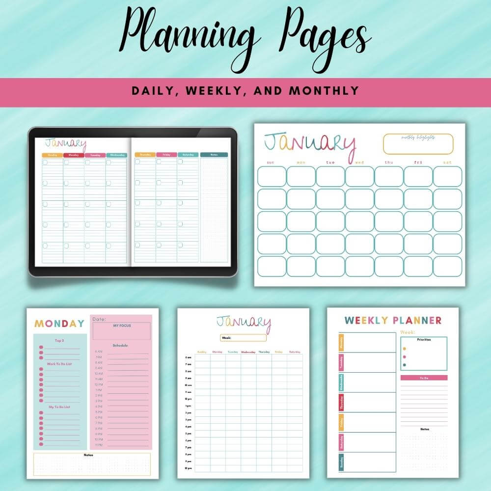 PLR Home Management Planner | Multicolor Editable Binder Templates