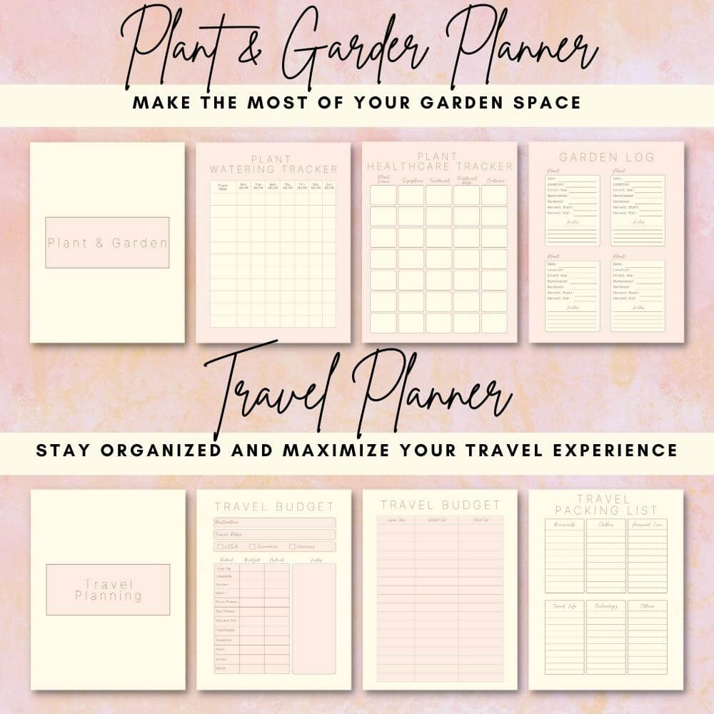 PLR Pastel Home Management Planner | Editable Household Templates