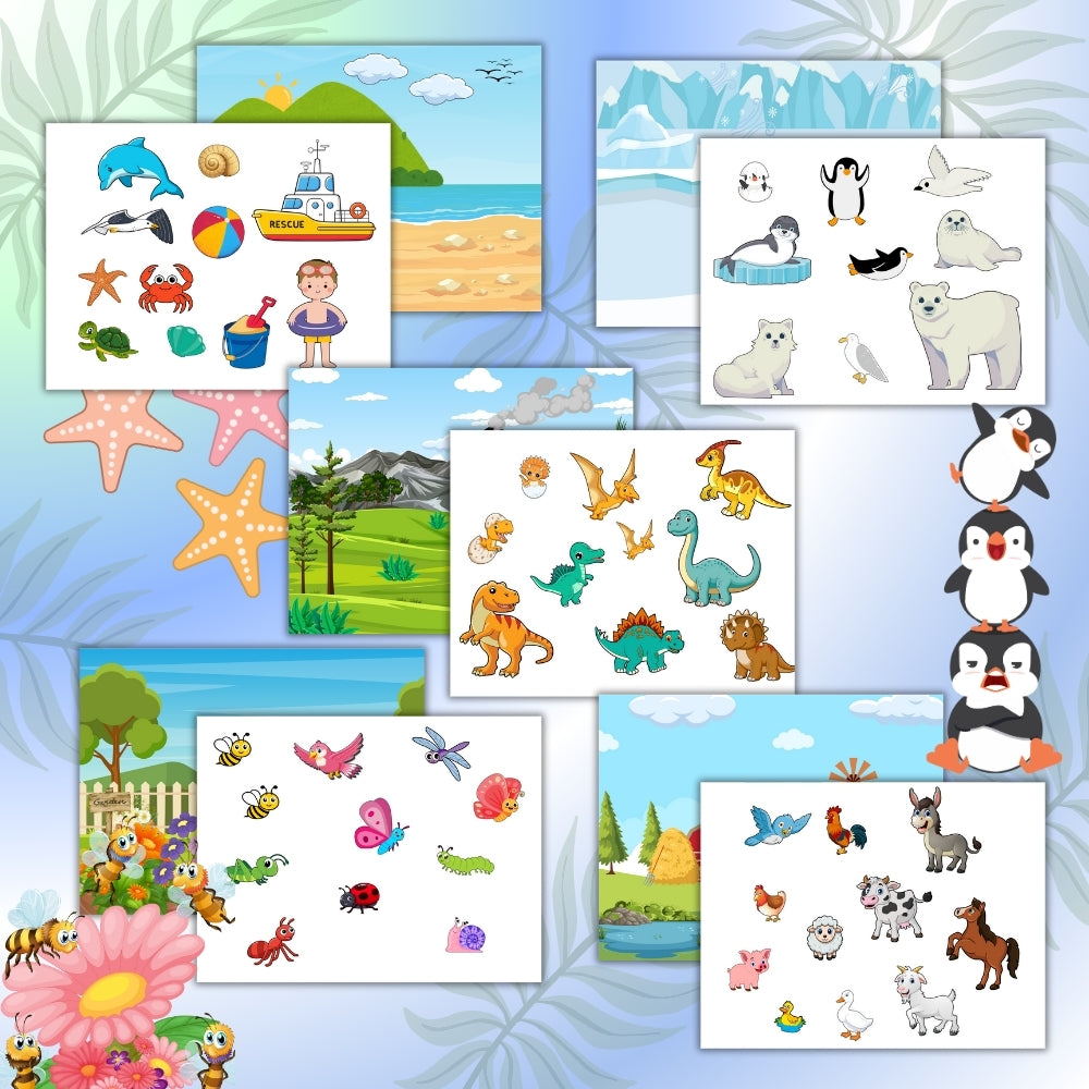 Interactive Scenery Kit – 10 Printable Scenes for Kids