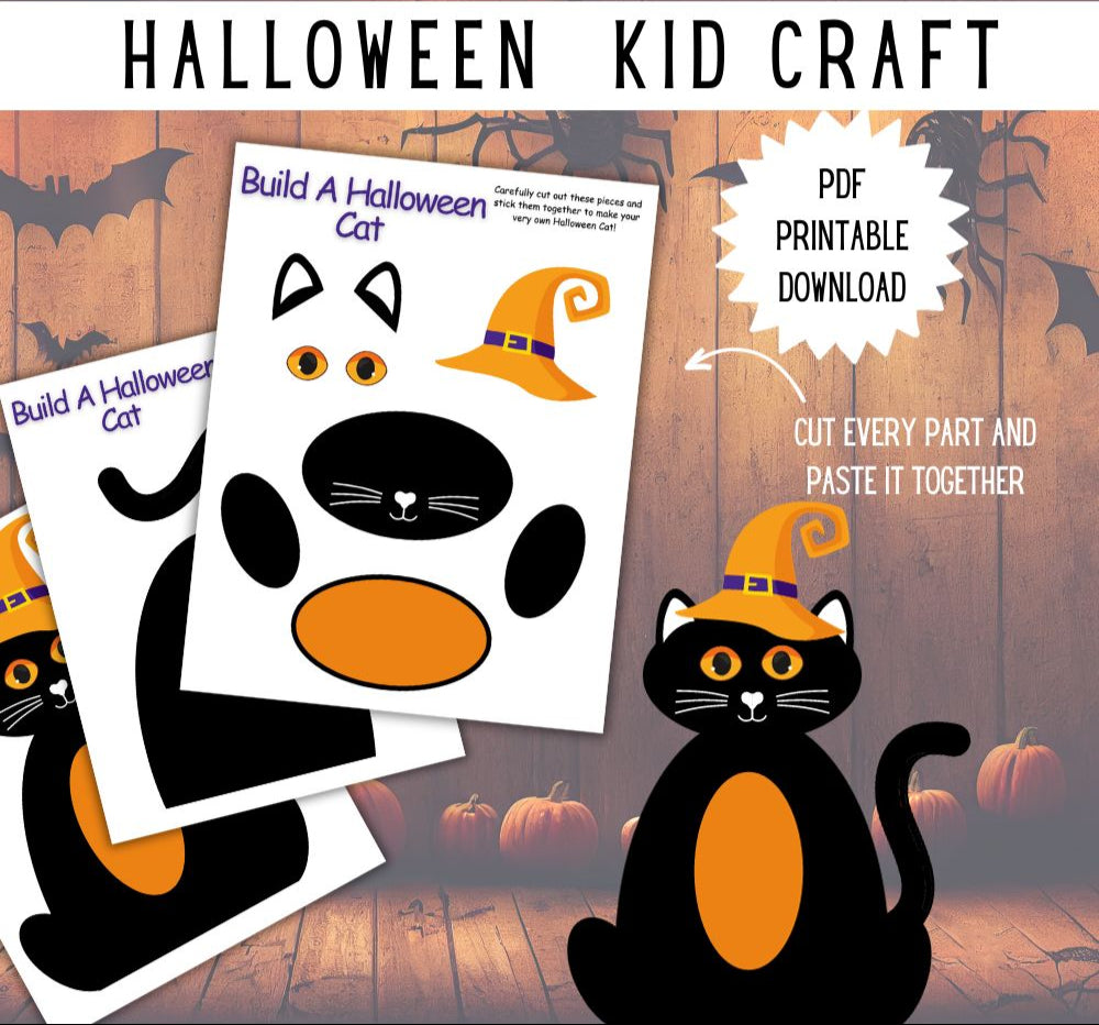 Build a Halloween Cat – Printable Kids Craft