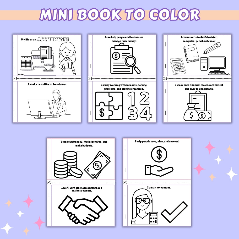 Kids Accountant Activity Pack Printable (19 Pages)