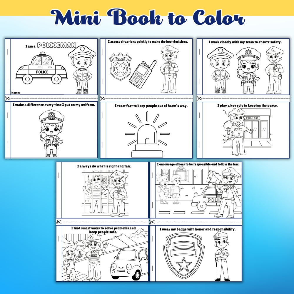 Kids Police Activity Pack Printable (21 Pages)
