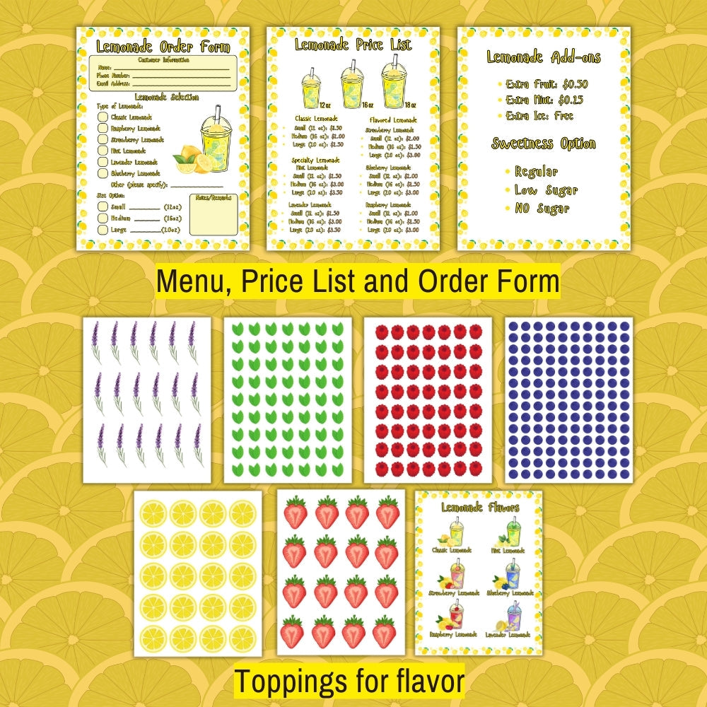 Lemonade Stand Pretend Play Printables – 32 Pages