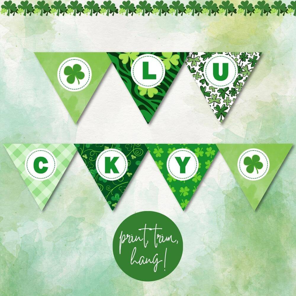 LUCKY St. Patrick's Day Printable Banner