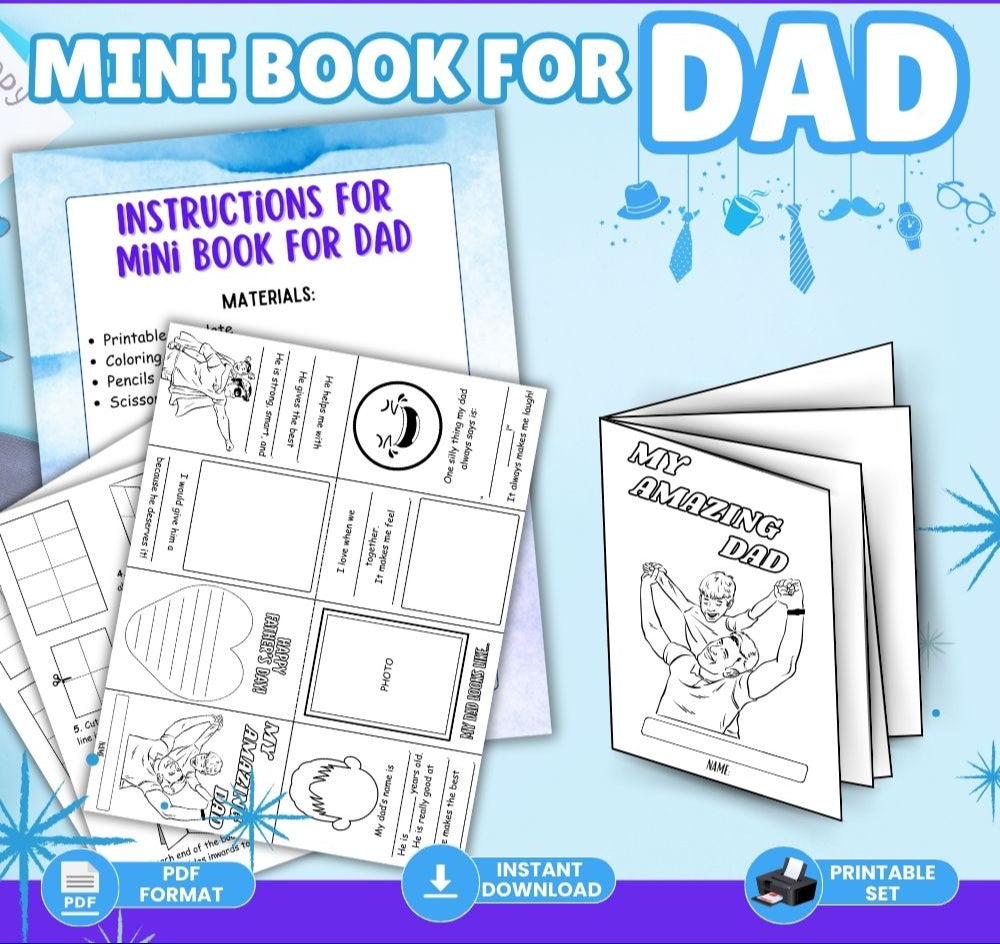 Printable Mini Book for Dad