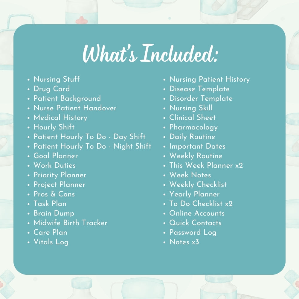 PLR Nurse Planner | Editable Healthcare Worker Organizer Templates