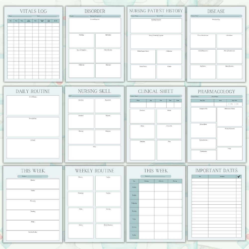 PLR Nurse Planner | Editable Healthcare Worker Organizer Templates
