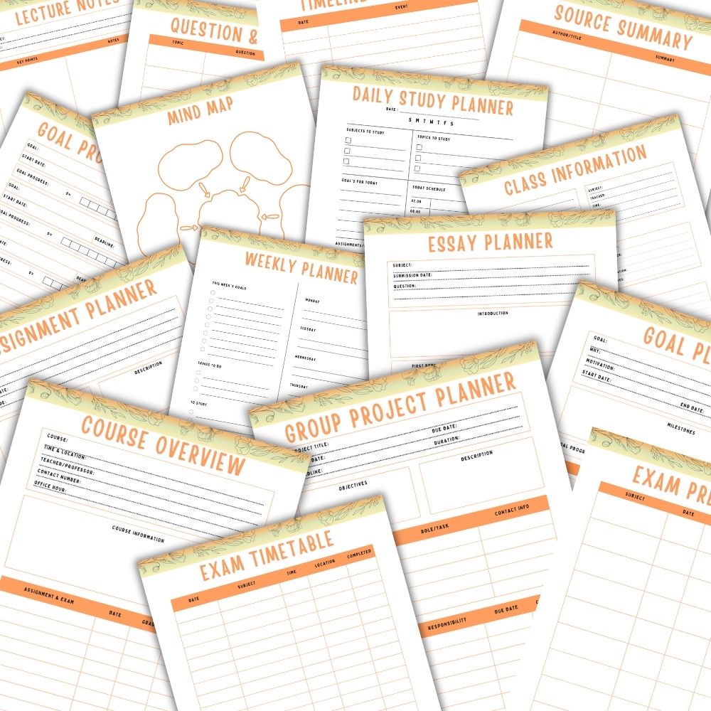 Orange Student Planner | Stay Focused Organized & Motivated