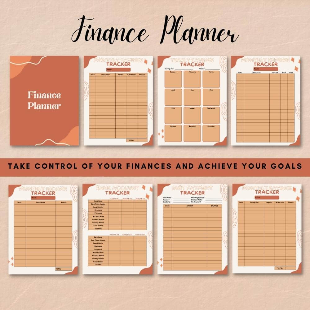 PLR Home Management Planner | Orange Editable Binder Templates