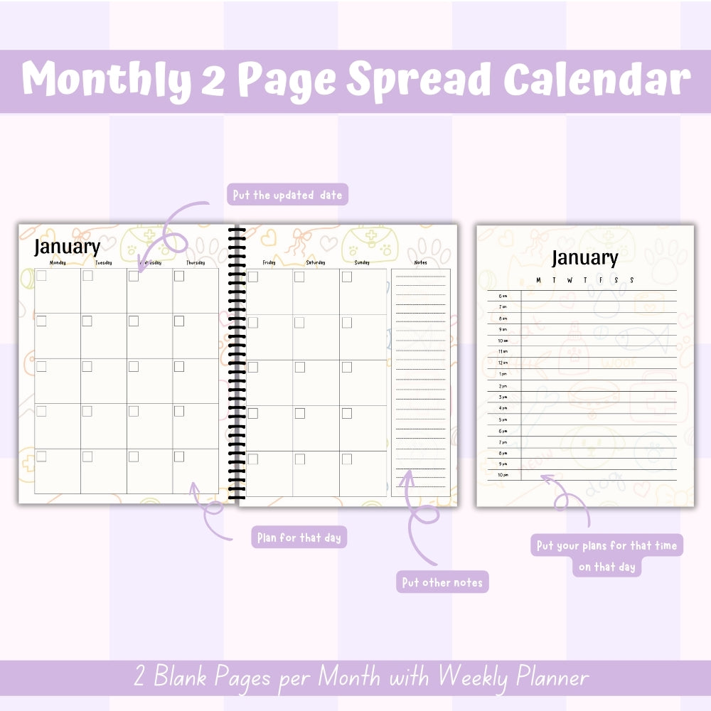 PLR Colorful Pet Planner | Editable Pet Care Organizer Templates
