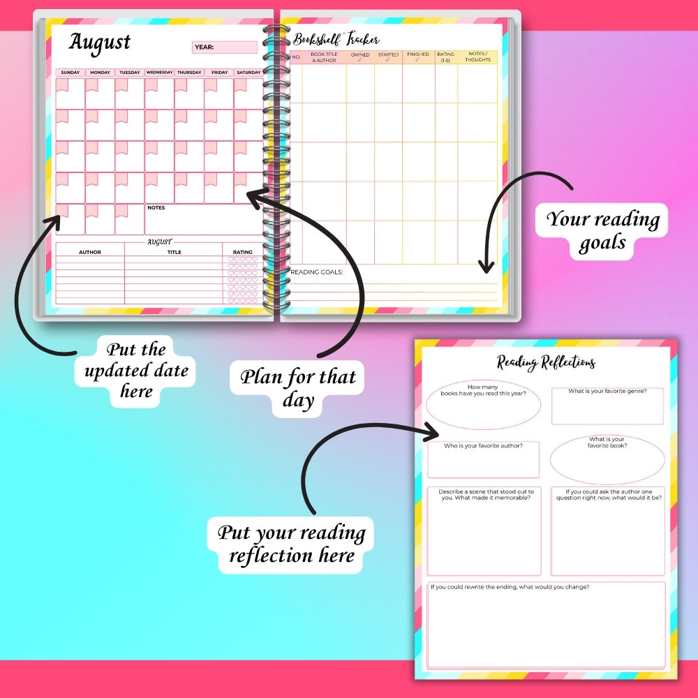 PLR Reading Tracker for Teens | Editable Book Journal Templates