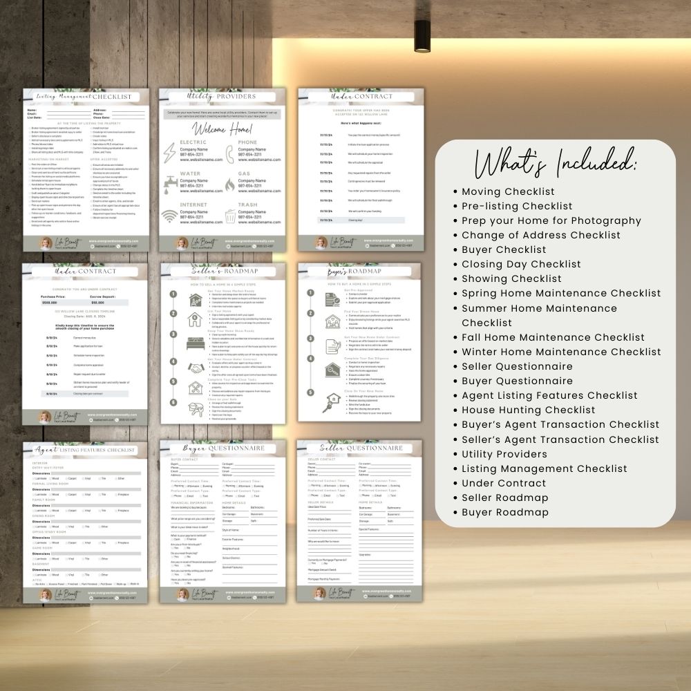 PLR Real Estate Planner Checklist | Editable Agent Organizer Templates