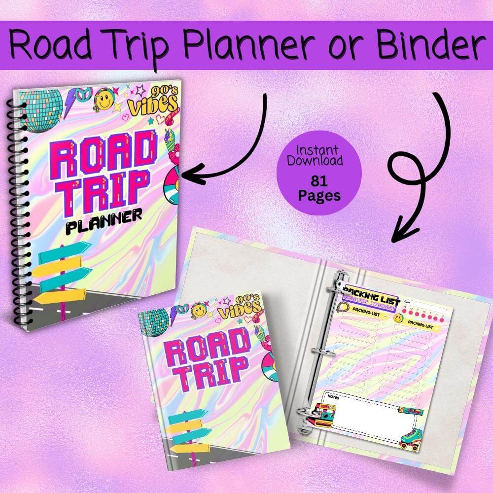 90’s Theme Road Trip Planner | Fun Retro & Organized Travel