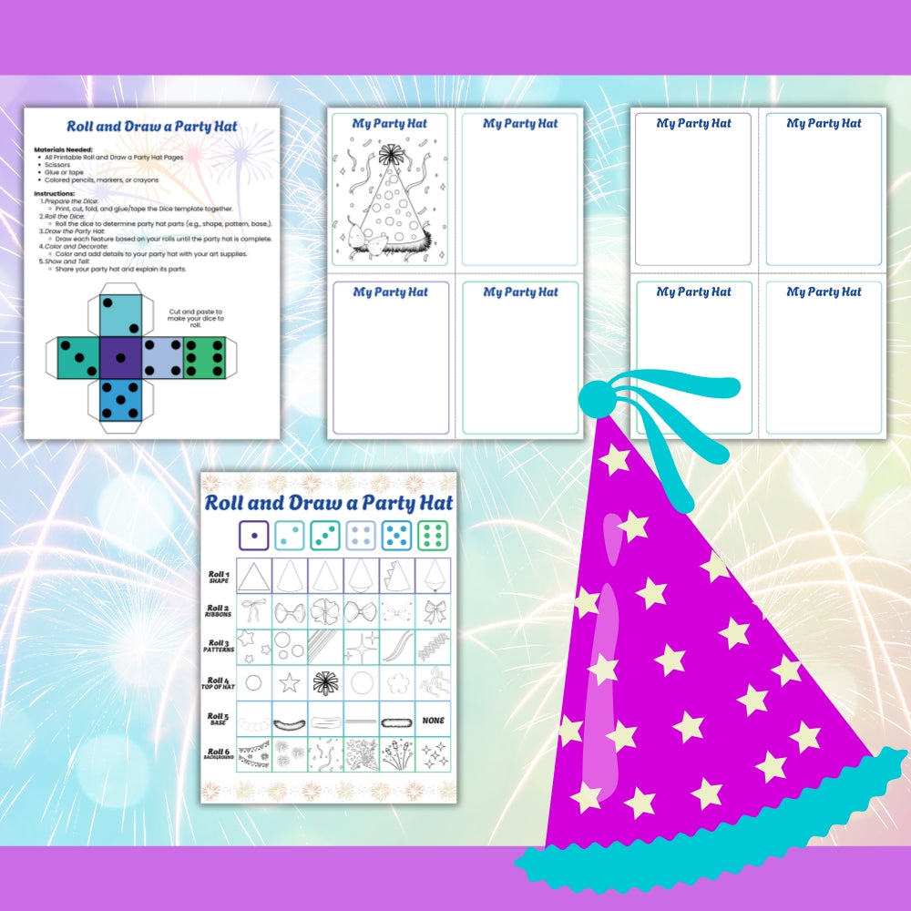 New Year Roll and Draw a Party Hat