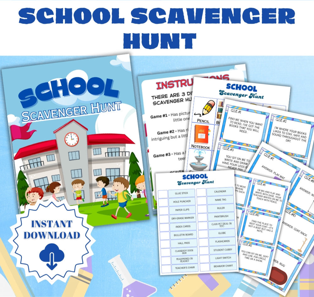 Printable School Scavenger Hunt Games – 3 Versions