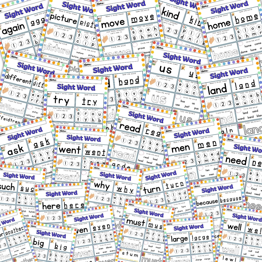 Second 100 Sight Words Worksheets – Printable Pack