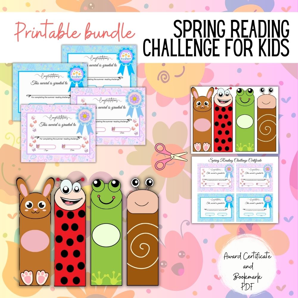 Spring Break Reading Challenge – 13 Page Kids Printable
