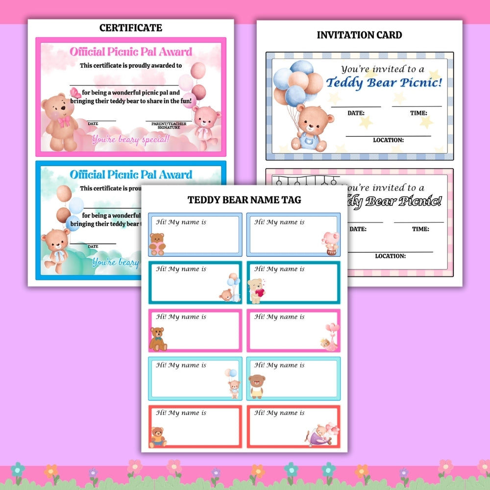 Teddy Bear Picnic Activity Pack – 15 Printable Pages