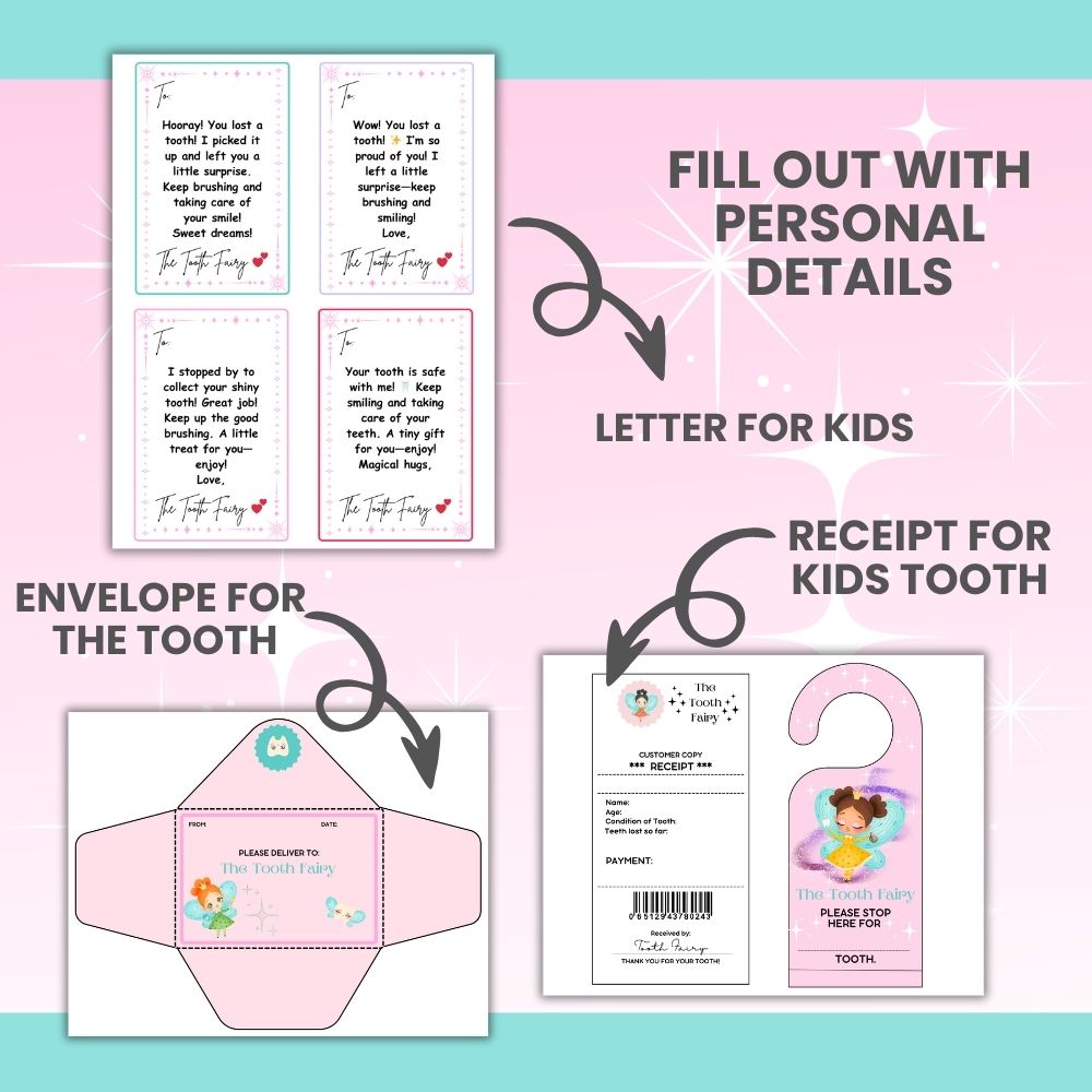 Printable Tooth Fairy Kit for Girls – 17 Magical Pages