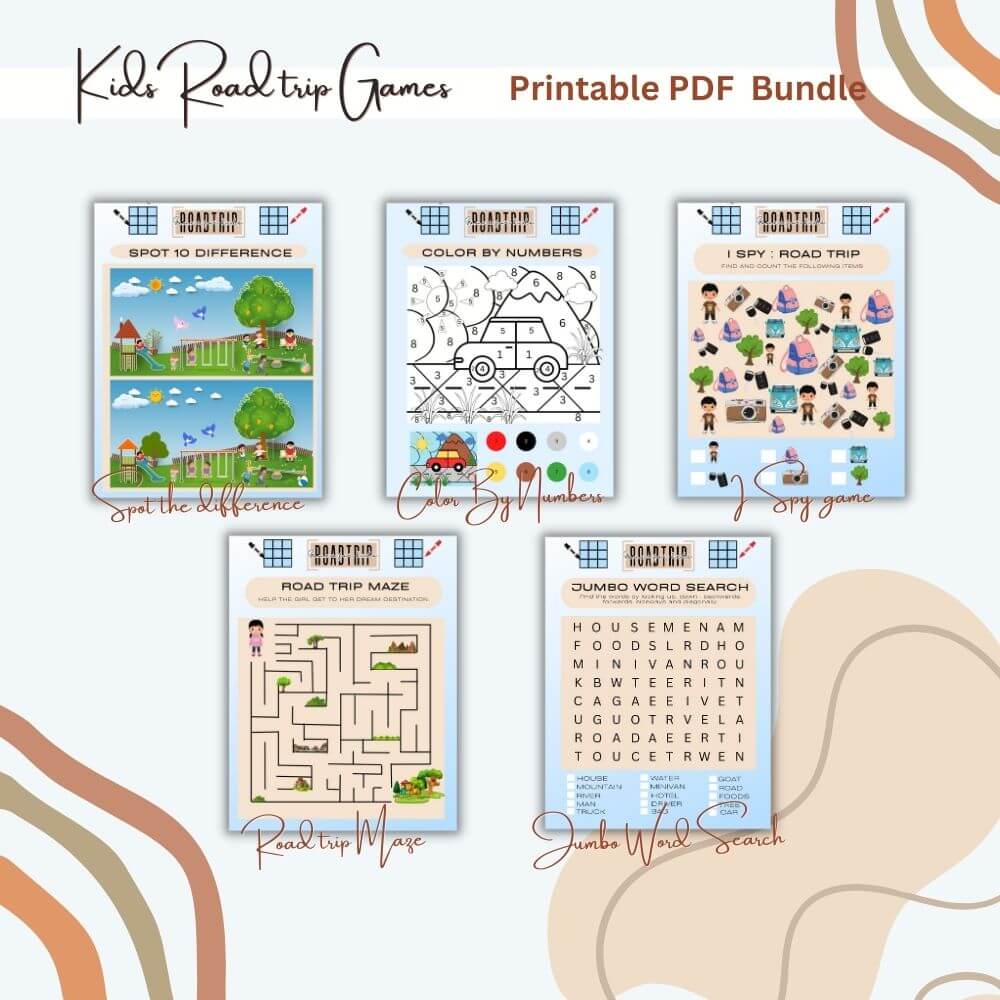 Road Trip Planner in Blue and Tan