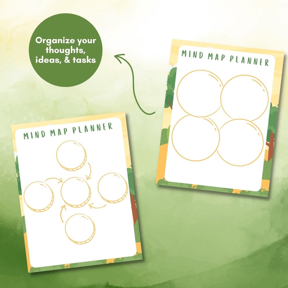 Brain Dump Journal – 67 Pages Tree Design PLR