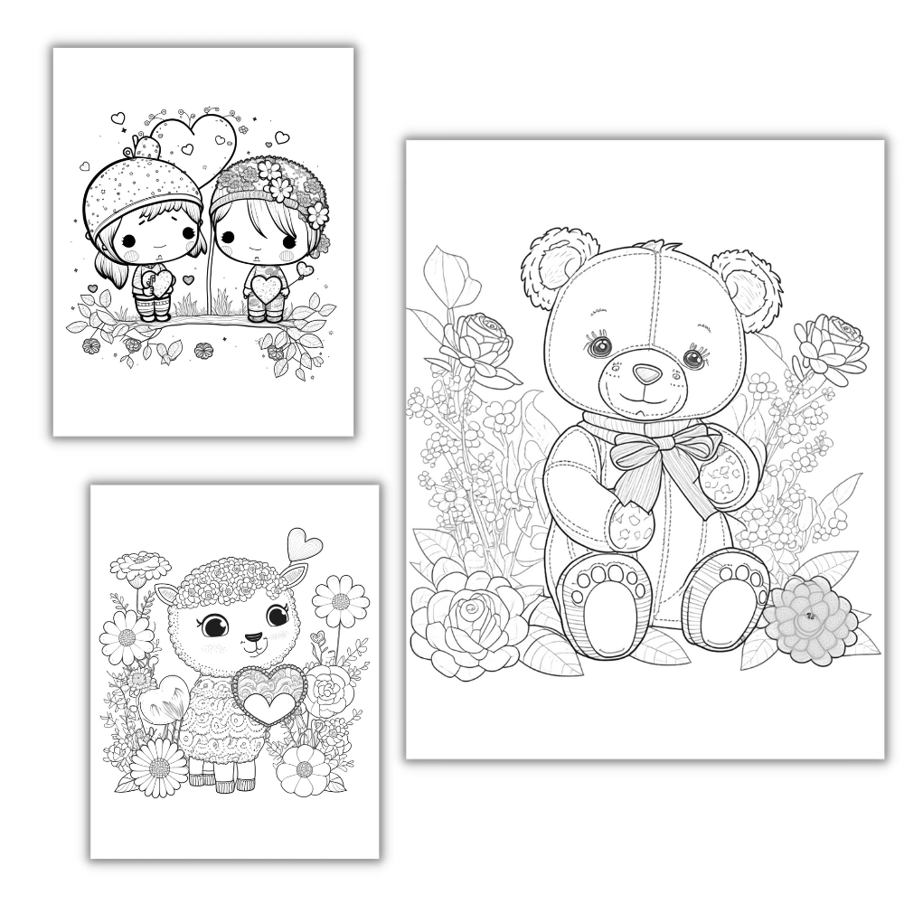 Cute Valentine Coloring Pages – 11 Printable Designs