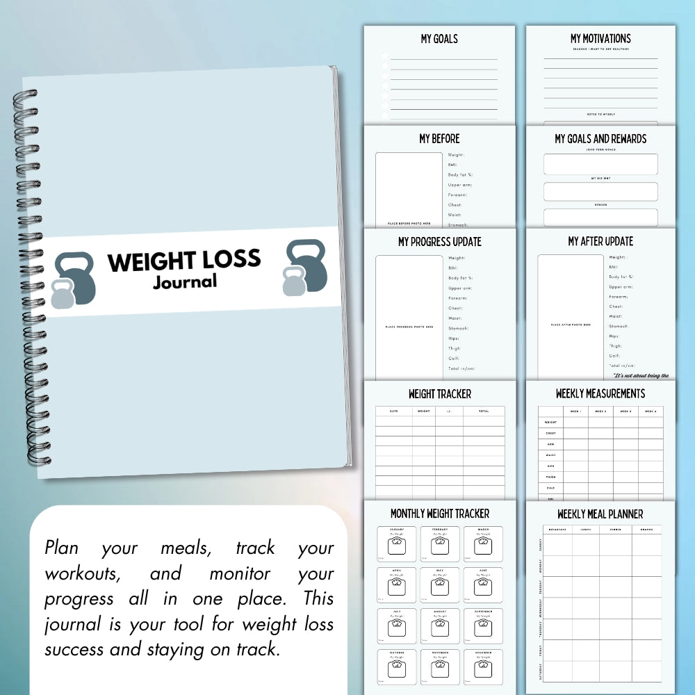 PLR Weight Loss Journal | Printable Editable Fitness Templates