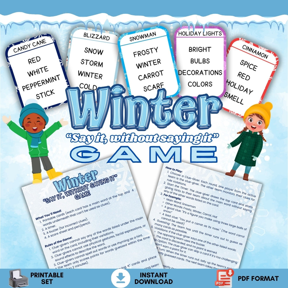 Winter "Say it, without saying it" Game – 7 Pages Fun