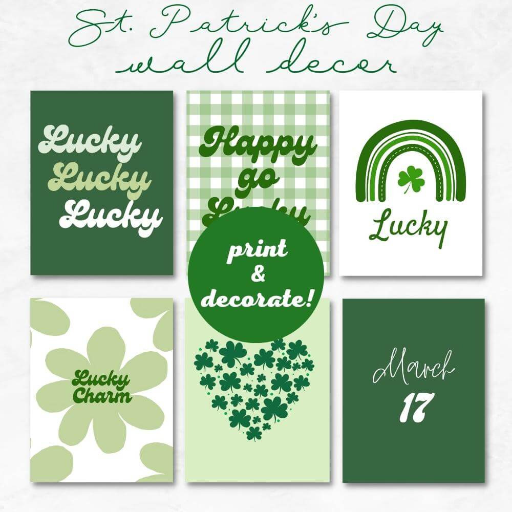 St. Patrick’s Day Decorations & Game Bundle – 27 Pages
