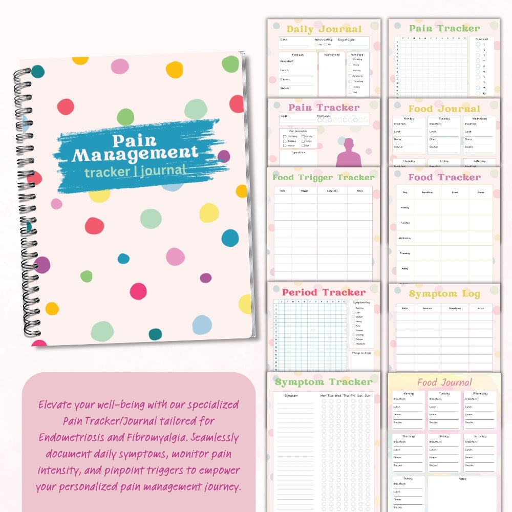 PLR Polka Dot Pain Management Tracker Journal | Journals for health tracking | My Store