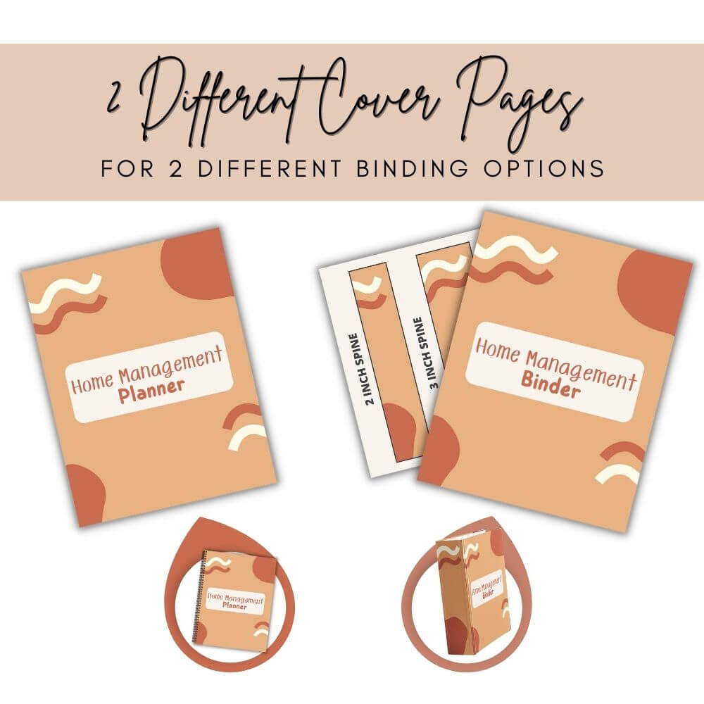 PLR Home Management Planner | Orange Editable Binder Templates